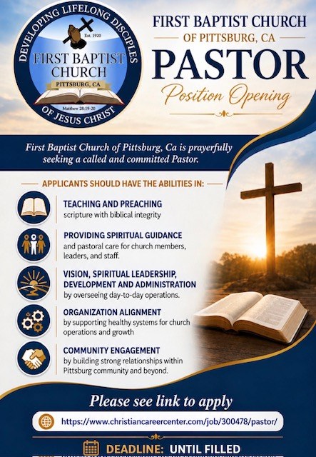 Pastor Position Opening
